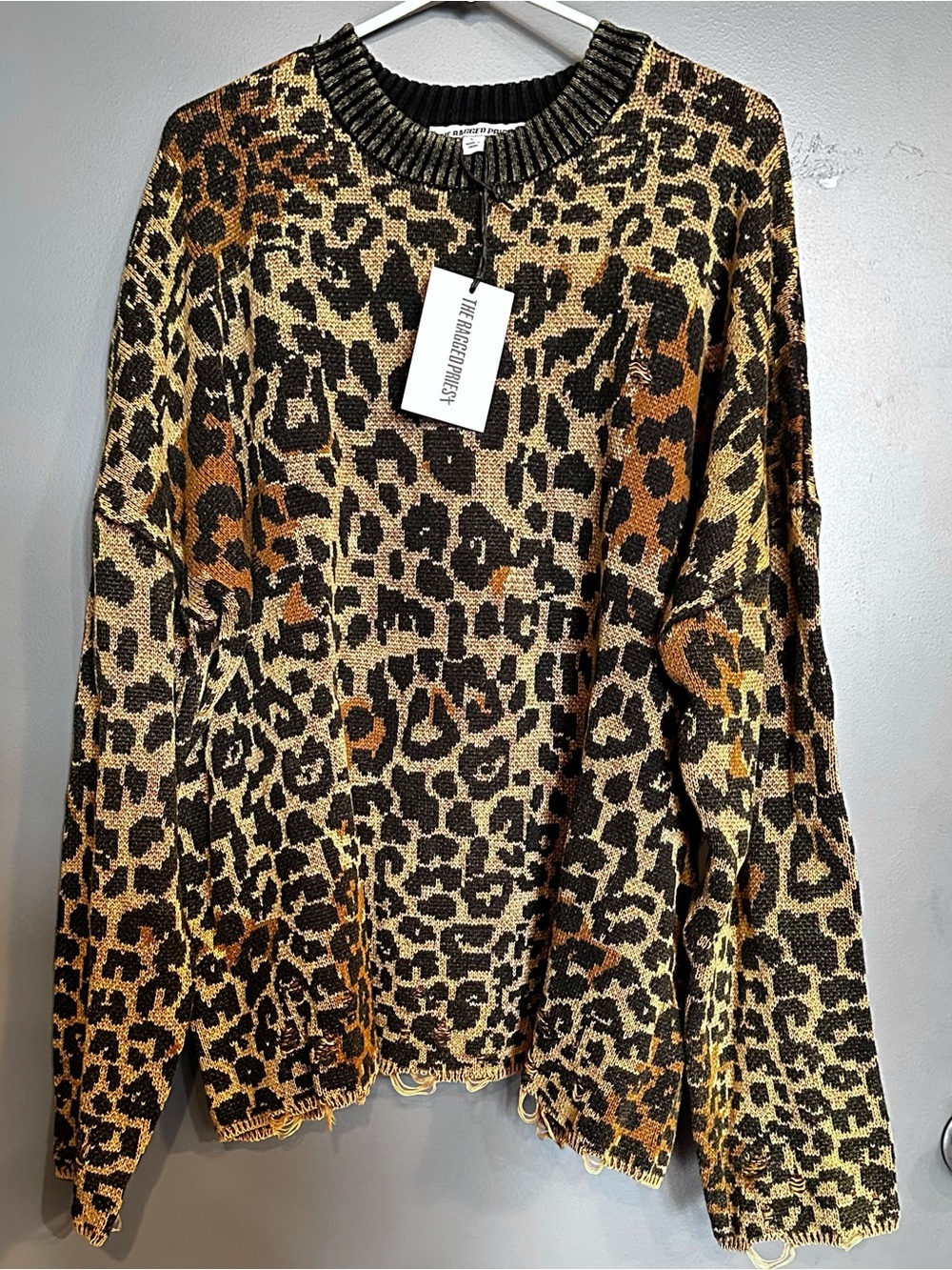 The Ragged Priest Leopard Print Distressed Tina Knit Sweater - Picture 3 of 10